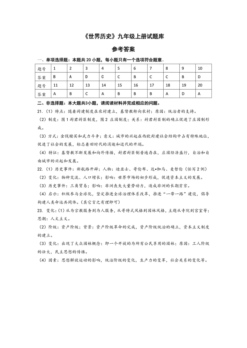 《初中历史九年级上册题库（三）_1答案_初中全科目同步习题+精品试卷（7-9年级）_25秋初中英语《同步习题+精品试卷》_初中英语（译林版）试卷_《优秀作业单》_九年级》第1页预览