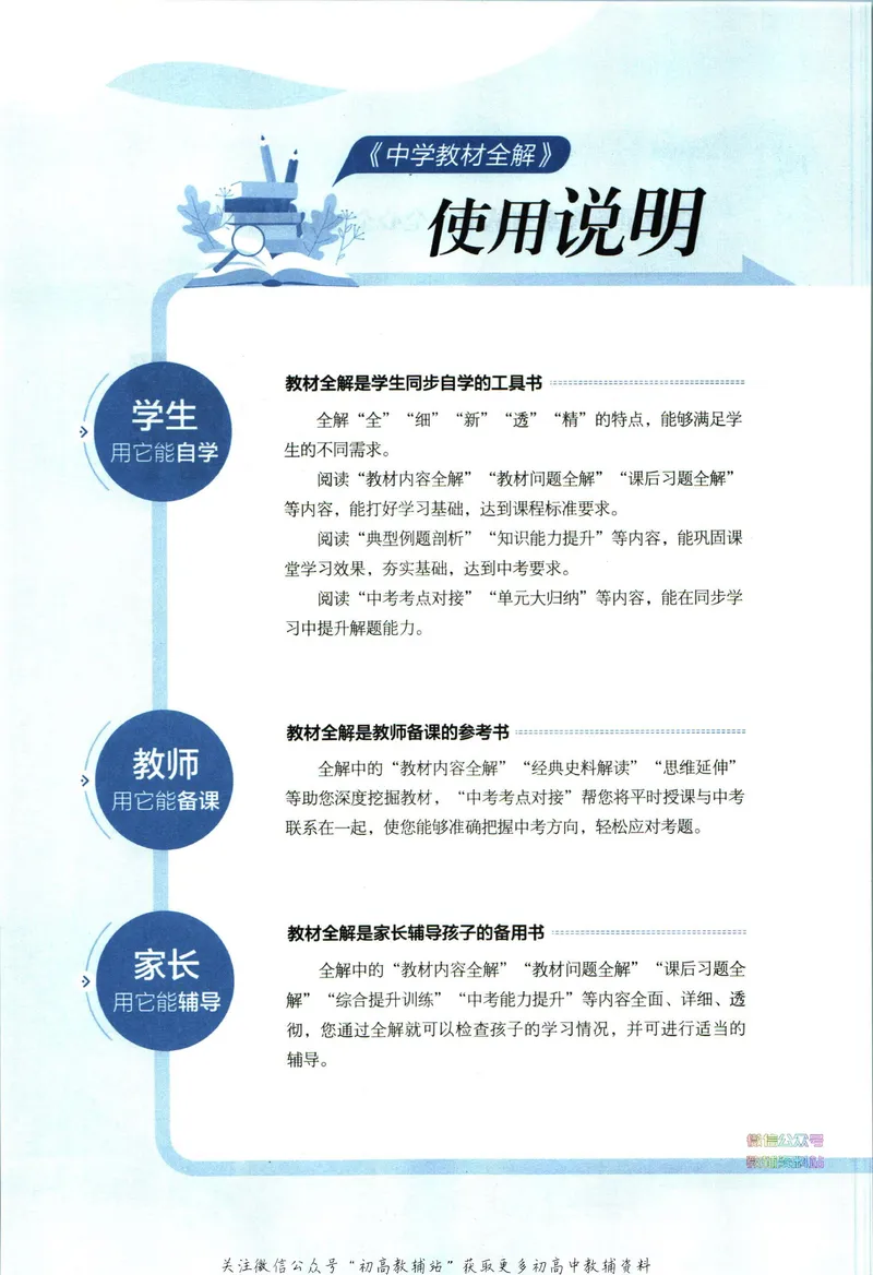 《中学教材全解八年级下册历史人教版_初中《教材全解》7-9年级上下册_初中历史《中学教材全解》7-9年级上下册》第6页预览