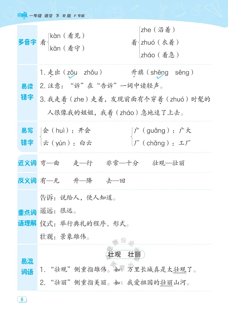 《022.24春典中点语文课堂重点笔记一年级下册_小学1-6年级全科全套_1-6年级全科下册_一年级_其他补充资料_语文资料》第10页预览
