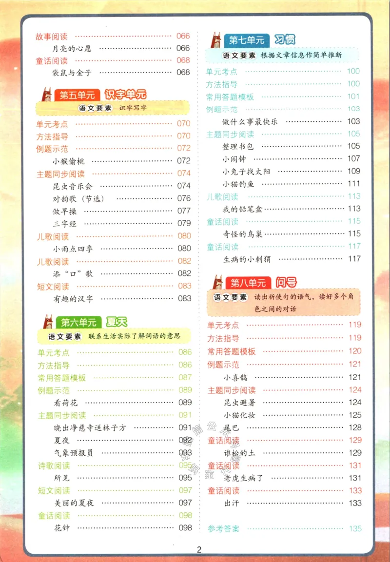 《020.开心教育阅读理解与答题模板一年级下册（有答案）_小学1-6年级全科全套_1-6年级全科下册_一年级_其他补充资料_语文资料》第3页预览