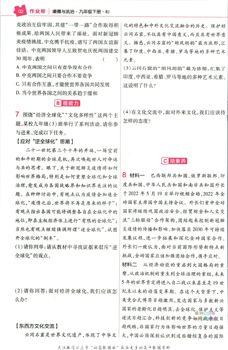 《教材帮9年级下册道法人教版作业帮_初中7-9年级《教材帮》_007教材帮-初中全科》第4页预览