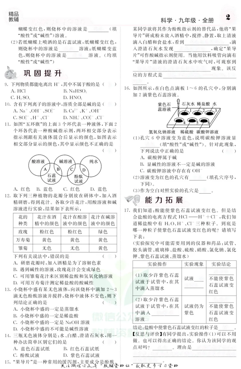 《《课堂内外》九年级全册科学浙江专版B本去答案版_初中全科目同步习题+精品试卷（7-9年级）_25秋初中科学《同步习题+精品试卷》_《课堂内外》》第3页预览