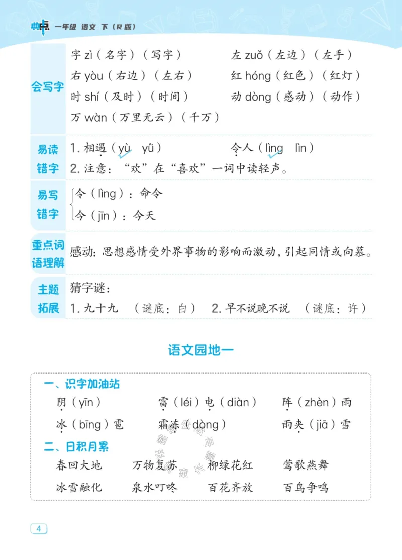 《030.24春典中点语文名师划重点一年级下册_小学1-6年级全科全套_1-6年级全科下册_一年级_其他补充资料_语文资料》第5页预览