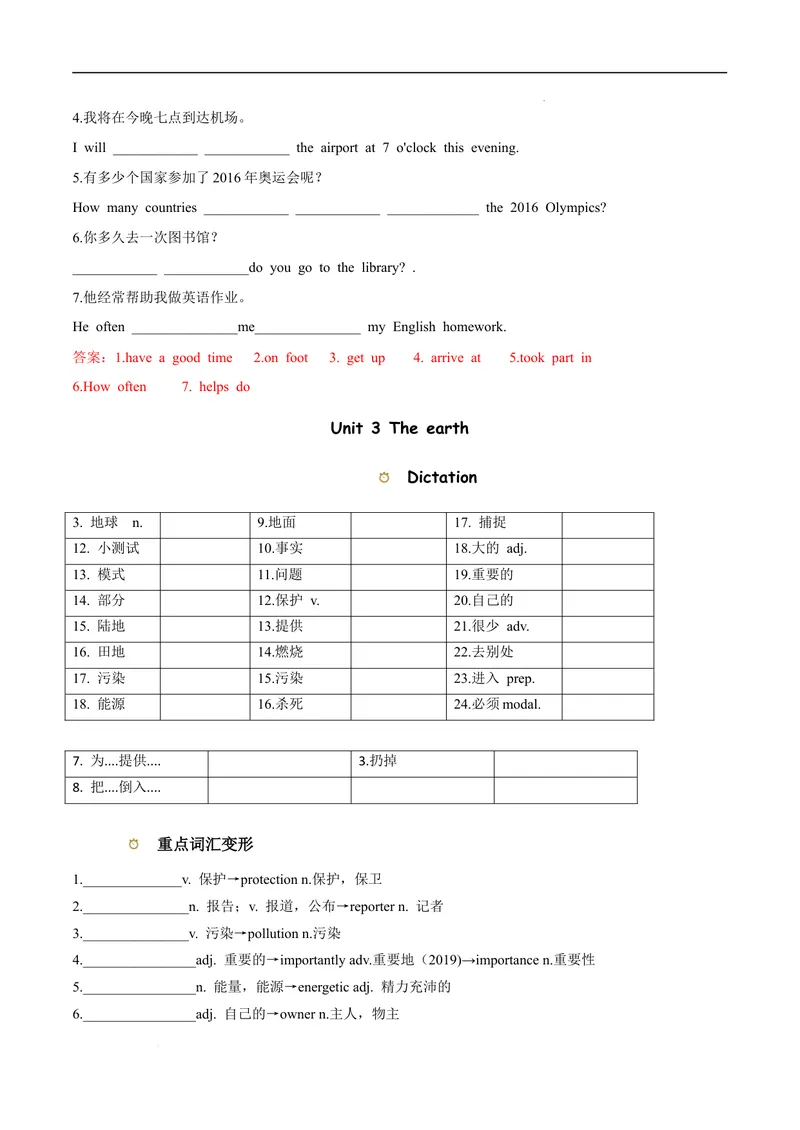 《专题01重点单词和短语及专练_初中全科目同步习题+精品试卷（7-9年级）_25秋初中英语《同步习题+精品试卷》_初中英语（沪教牛津版）试卷_七年级上册_期末考点串讲》第4页预览