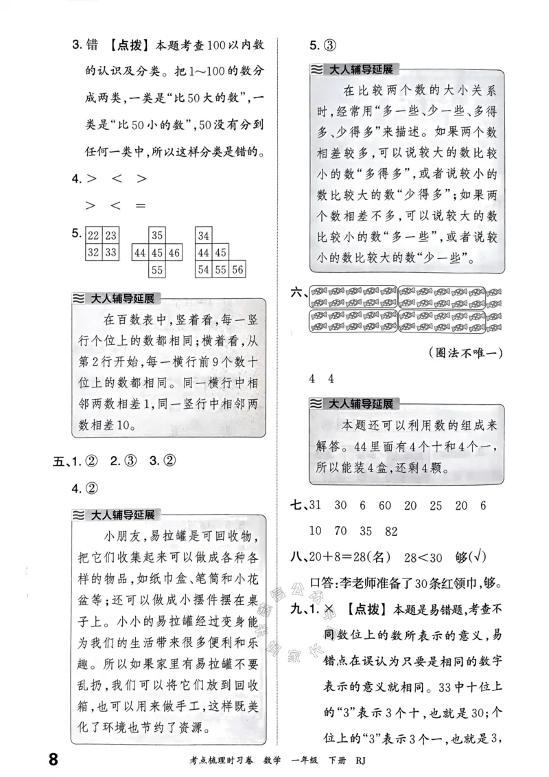 《021.24春人教版数学王朝霞考点梳理时习卷一年级下册答案_小学1-6年级全科全套_1-6年级全科下册_一年级_其他补充资料_数学人教版资料》第9页预览