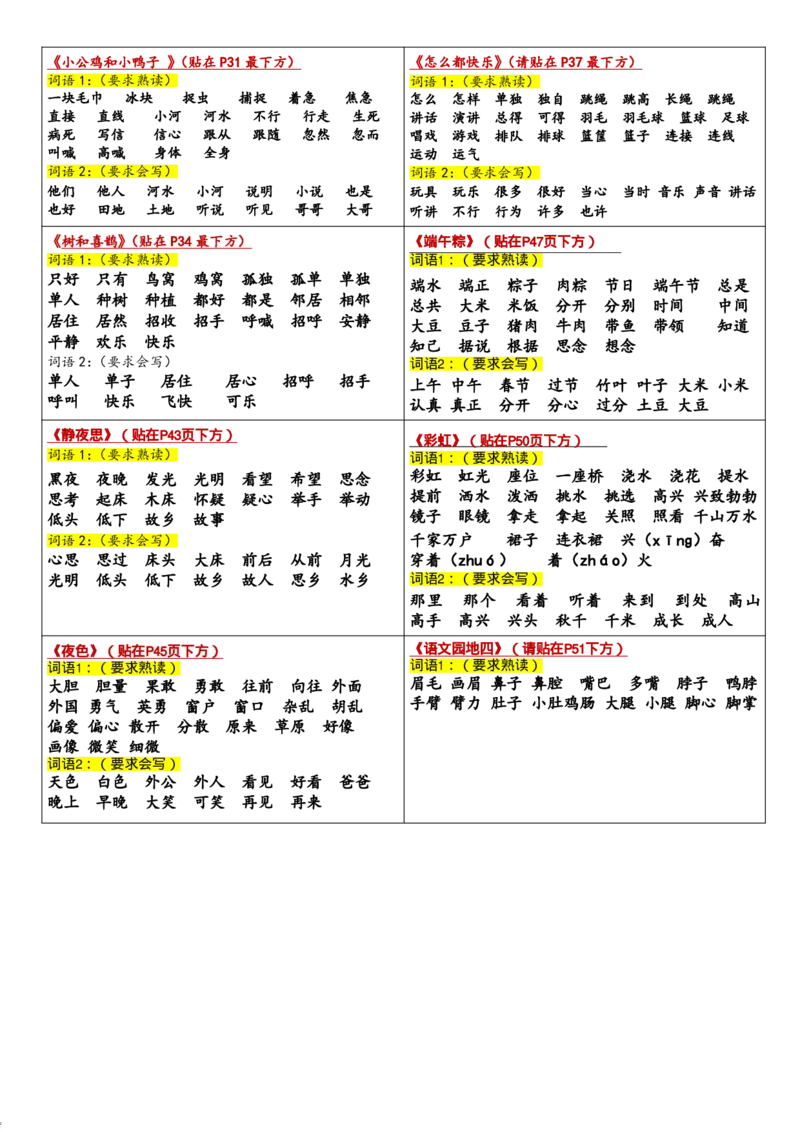 《038.24春一年级下册语文课课贴_小学1-6年级全科全套_1-6年级全科下册_一年级_其他补充资料_语文资料》第2页预览
