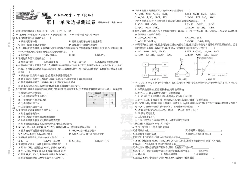 《化学试卷9年级下册_初中全科目同步习题+精品试卷（7-9年级）_25秋初中化学《同步习题+精品试卷》_初中化学（人教版）试卷_《单元达标测试卷》》第7页预览