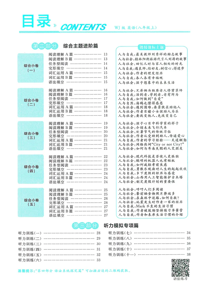 《《精彩练习单元与综合主题小卷2025——英语WY(八上)》_🌲精彩练习初中英语外研25年上册8》第3页预览