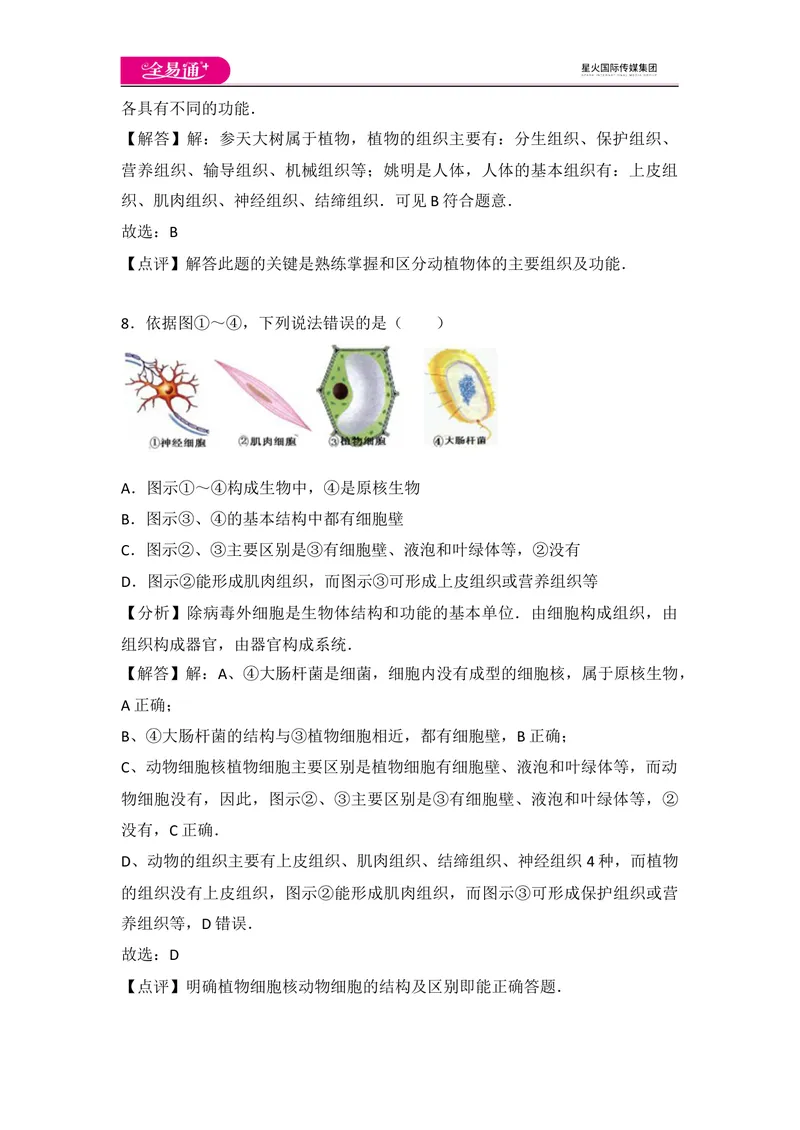 《初中生物七年级上人教版2.2章末2卷_初中全科目同步习题+精品试卷（7-9年级）_25秋初中生物《同步习题+精品试卷》_初中生物试卷（人教版）_《同步试题》_同步试题资源包（7A）》第5页预览
