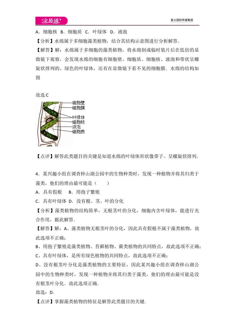 《初中生物七年级上人教版3.1章末卷_初中全科目同步习题+精品试卷（7-9年级）_25秋初中生物《同步习题+精品试卷》_初中生物试卷（人教版）_《同步试题》_同步试题资源包（7A）》第2页预览