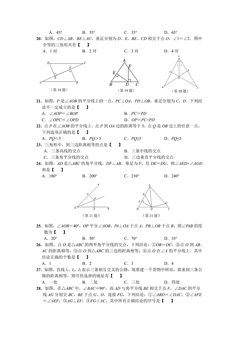 《初中数学八年级上册第12单元全等三角形题库_0作业_初中全科目同步习题+精品试卷（7-9年级）_25秋初中数学《同步习题+精品试卷》_初中数学苏科版试卷_《优秀作业单》_八年级》第3页预览