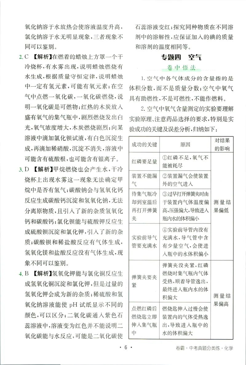 《卷霸-中考真题分类练-化学参考答案_初中全科目同步习题+精品试卷（7-9年级）_25秋初中化学《同步习题+精品试卷》_初中化学（人教版）试卷_《中考真题分类练》》第7页预览