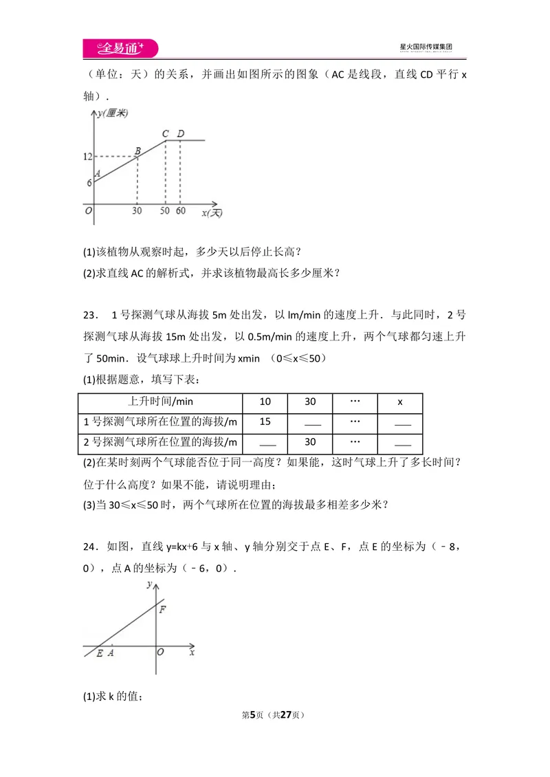 《初中数学人教八下第十九章卷（1）_初中全科目同步习题+精品试卷（7-9年级）_25秋初中数学《同步习题+精品试卷》_初中数学人教版试卷_初中数学人教版7-9年级上册_《同步试题》》第5页预览