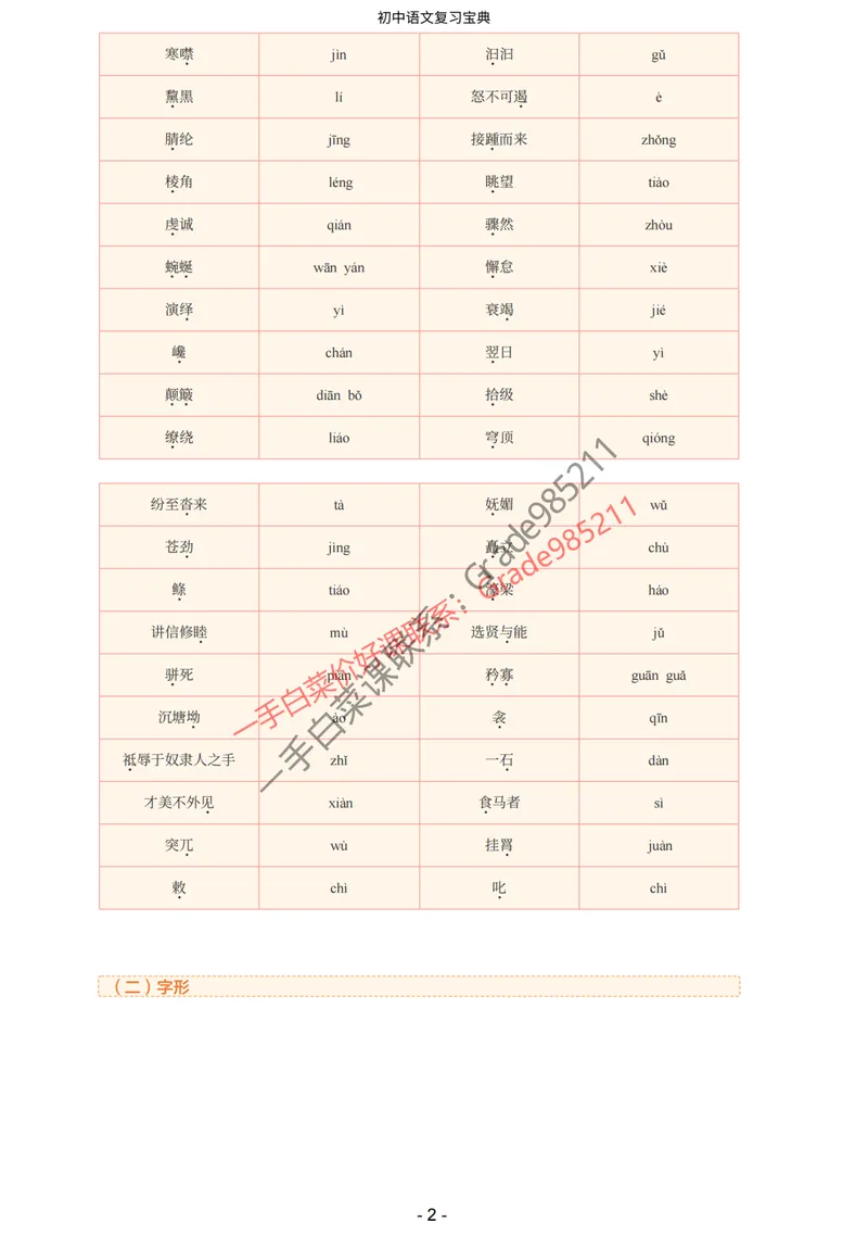 《期末全盘梳理(答案)_26初三网课_2026初三语文-张笑-_2025初三秋上人文创作自主学习TY·A+-张笑_春续秋专属资料_期末全盘梳理》第2页预览