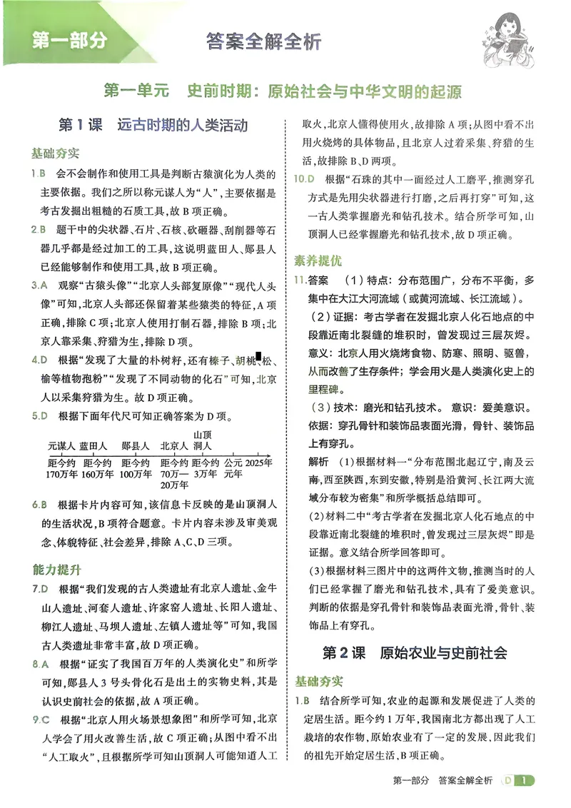 《2026《初中53同步》历史七上解析册_25秋《53同步》初中系列_26版《53同步》七上各科_2026五三同步七上历史》第3页预览