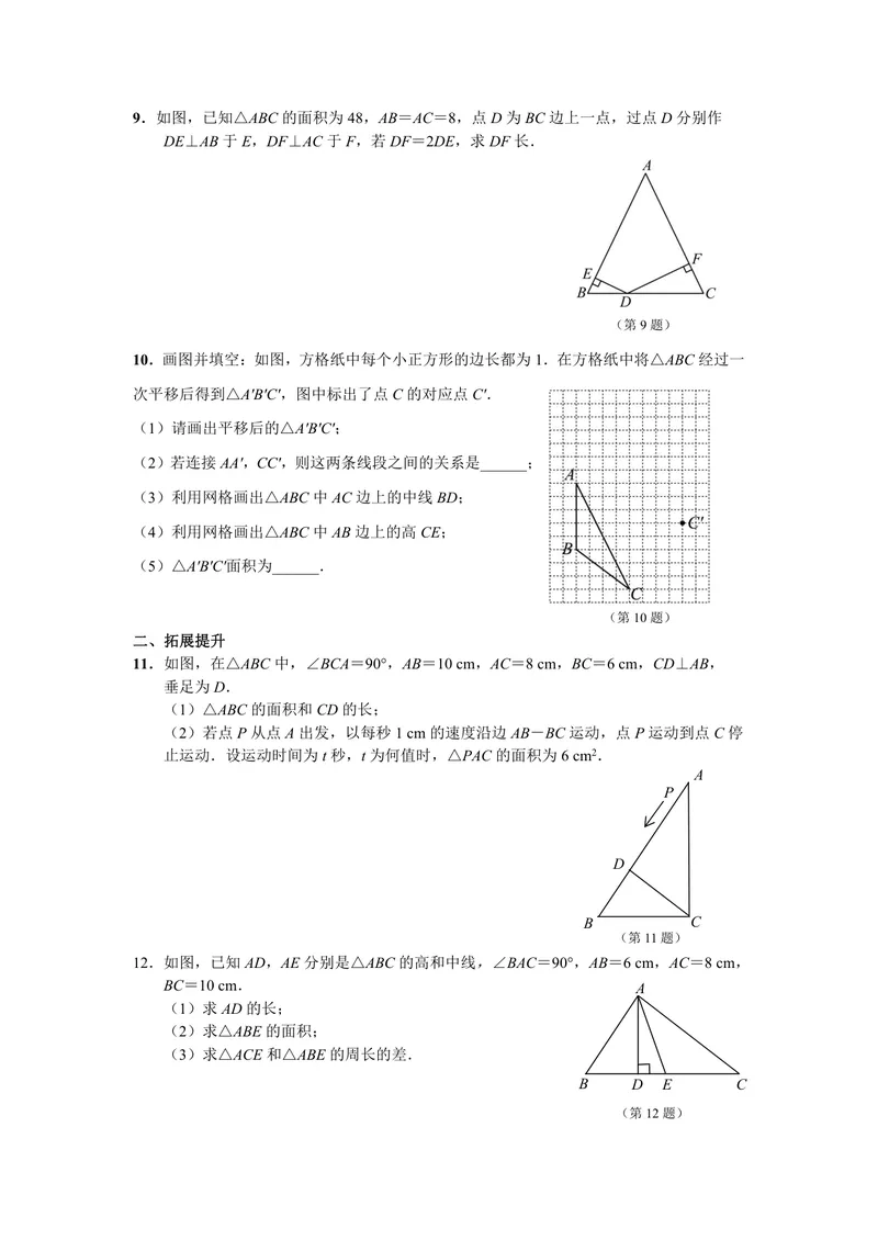 《初中数学八年级上册第11单元三角形单元作业_0作业_初中全科目同步习题+精品试卷（7-9年级）_25秋初中数学《同步习题+精品试卷》_初中数学苏科版试卷_《优秀作业单》_八年级》第5页预览