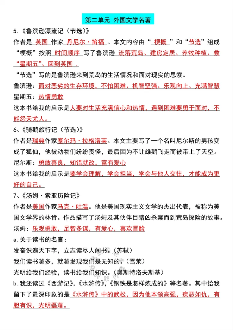 《042.六年级下册语文寒假预习知识点梳理_小学1-6年级全科全套_1-6年级全科下册_六年级_其他补充资料_语文资料》第4页预览