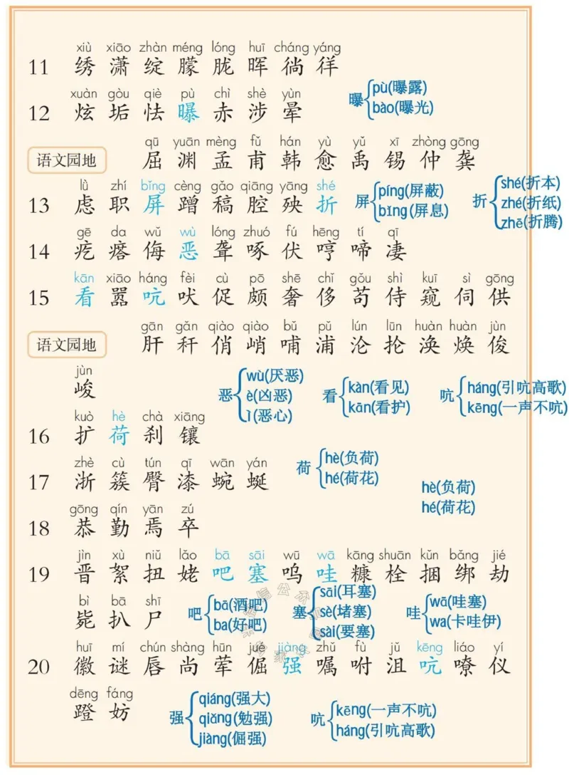 《039.24春四年级下册识字表、写字表、词语表注音公众号：米妈家长圈_小学1-6年级全科全套_1-6年级全科下册_四年级_其他补充资料_语文资料》第2页预览