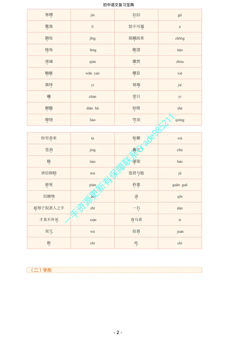 《03-03-02.期末全盘梳理（答案）_26初三网课_2026初三语文周立昕_2025初三秋上人文创作自主学习TY·S（2期）-周立昕_课程资料_春续秋专属资料_期末全盘梳理》第2页预览