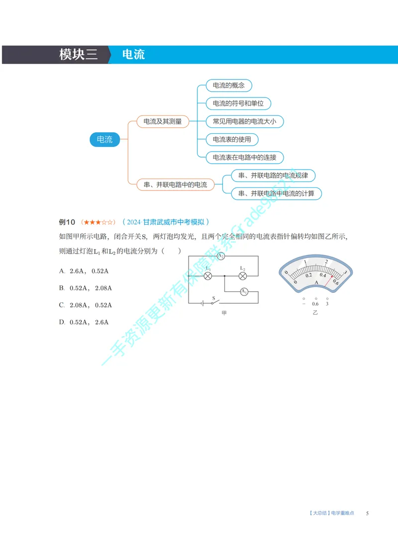 《06-02.大总结电学重难点(S)_26初三网课_2026初三物理谭清军_2025初三秋上自然科学自主学习·TY·S（3期）-谭清军_课程资料_第15节大总结跃动的电光-S班TY》第5页预览
