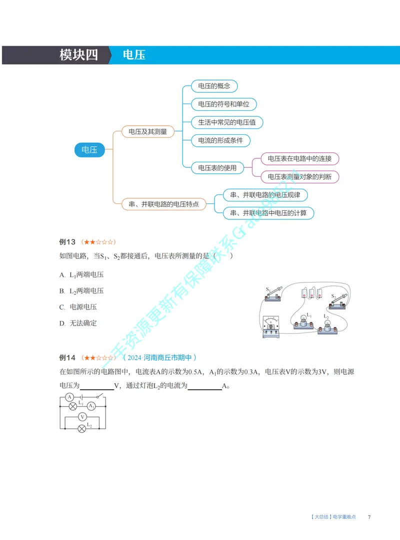 《06-02.大总结电学重难点(S)_26初三网课_2026初三物理谭清军_2025初三秋上自然科学自主学习·TY·S（3期）-谭清军_课程资料_第15节大总结跃动的电光-S班TY》第7页预览