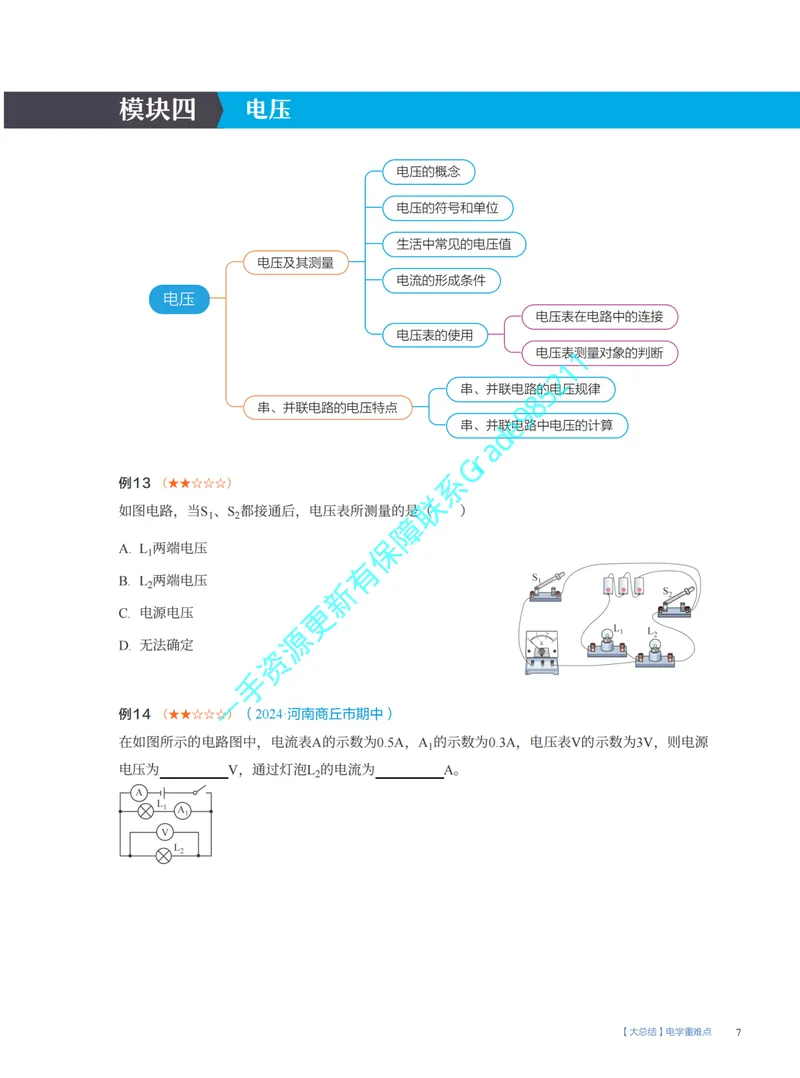 《06-02.大总结电学重难点_26初三网课_2026初三物理谭清军_2025初三秋上自然科学自主学习·TY·A+（2期）-谭清军_课程资料_第15节大总结跃动的电光-A+班TY》第7页预览