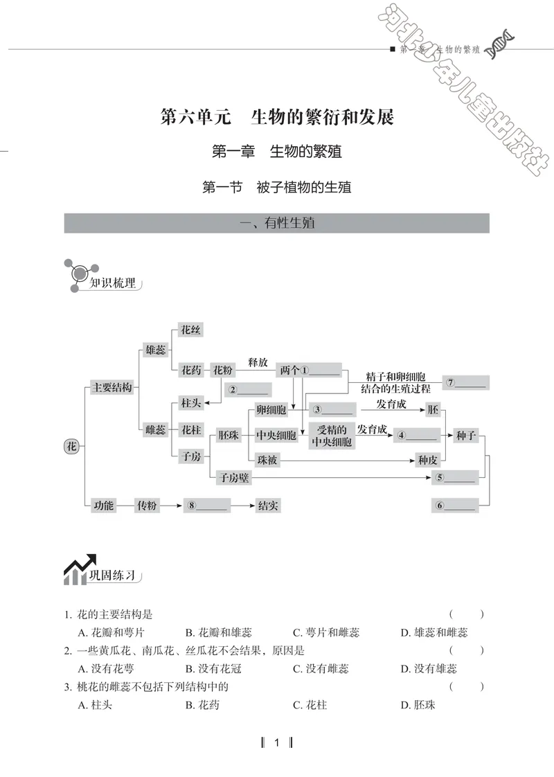 《初中生物同步训练-八年级下册_初中全科目同步习题+精品试卷（7-9年级）_25秋初中生物《同步习题+精品试卷》_初中生物试卷（冀少版）_《同步训练》》第4页预览