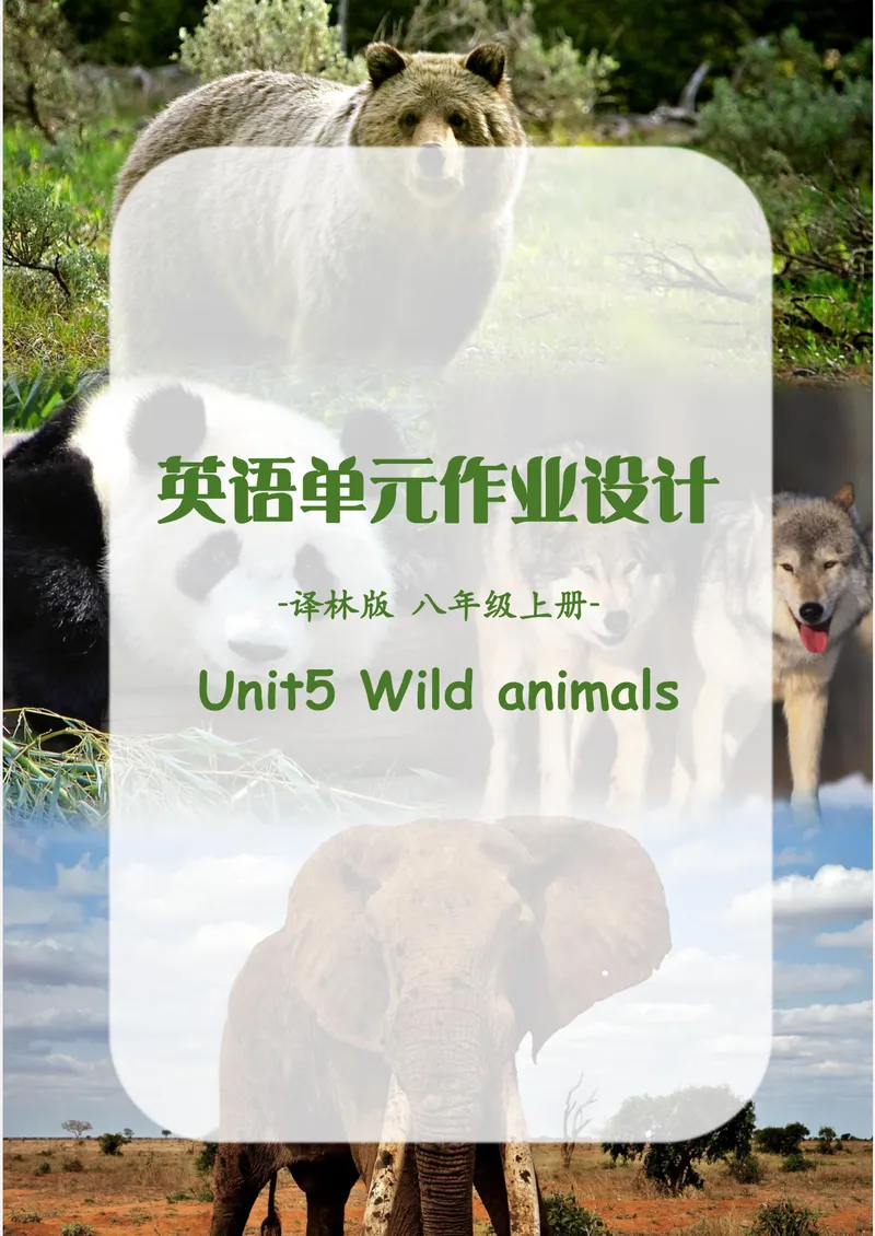 《初中英语八年级上册Unit5Wildanimals单元作业_0作业_初中全科目同步习题+精品试卷（7-9年级）_25秋初中英语《同步习题+精品试卷》_初中英语（译林版）试卷_《优秀作业单》_八年级》第1页预览