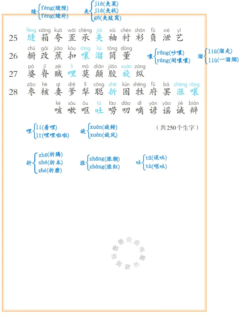 《044.24春三年级下册识字表、写字表、词语表注音公众号：米妈家长圈_小学1-6年级全科全套_1-6年级全科下册_三年级_其他补充资料_语文资料》第3页预览