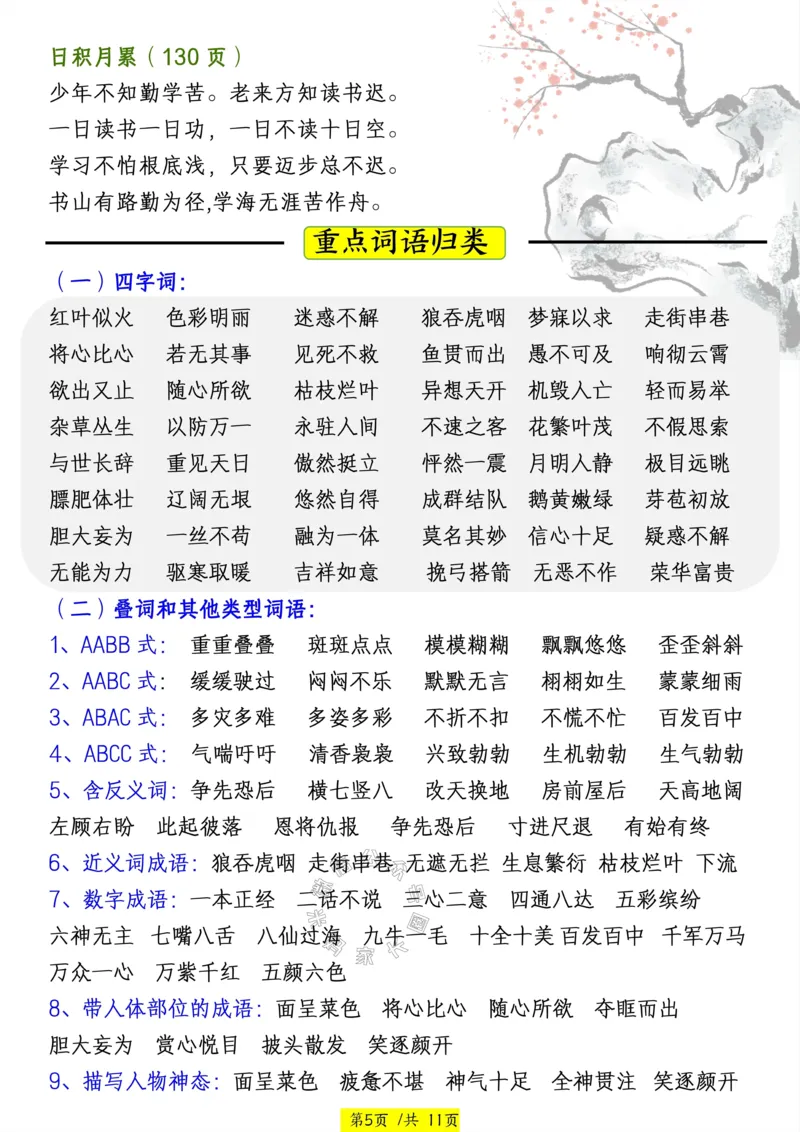 《037.24春四年级语文下册寒假预习课本必背内容、古诗词公众号：米妈家长圈_小学1-6年级全科全套_1-6年级全科下册_四年级_其他补充资料_语文资料》第5页预览