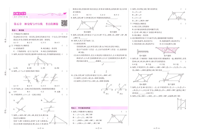 《名师金考卷七年级下册数学人教版_初中全科目同步习题+精品试卷（7-9年级）_25秋初中数学《同步习题+精品试卷》_初中数学人教版试卷_初中数学人教版7-9年级下册_《名师金考卷》》第3页预览