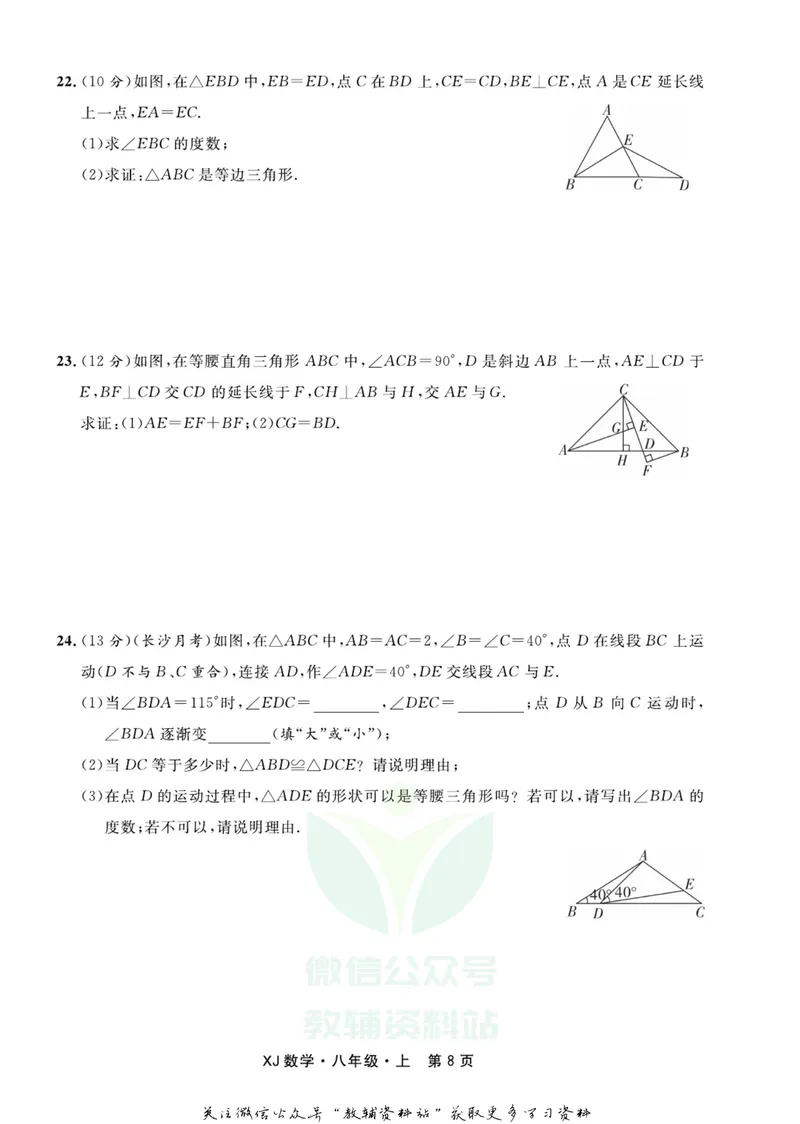 《名师练+考八年级上册数学湘教版_初中全科目同步习题+精品试卷（7-9年级）_25秋初中数学《同步习题+精品试卷》_初中数学湘教版试卷_《名师练加考》》第10页预览