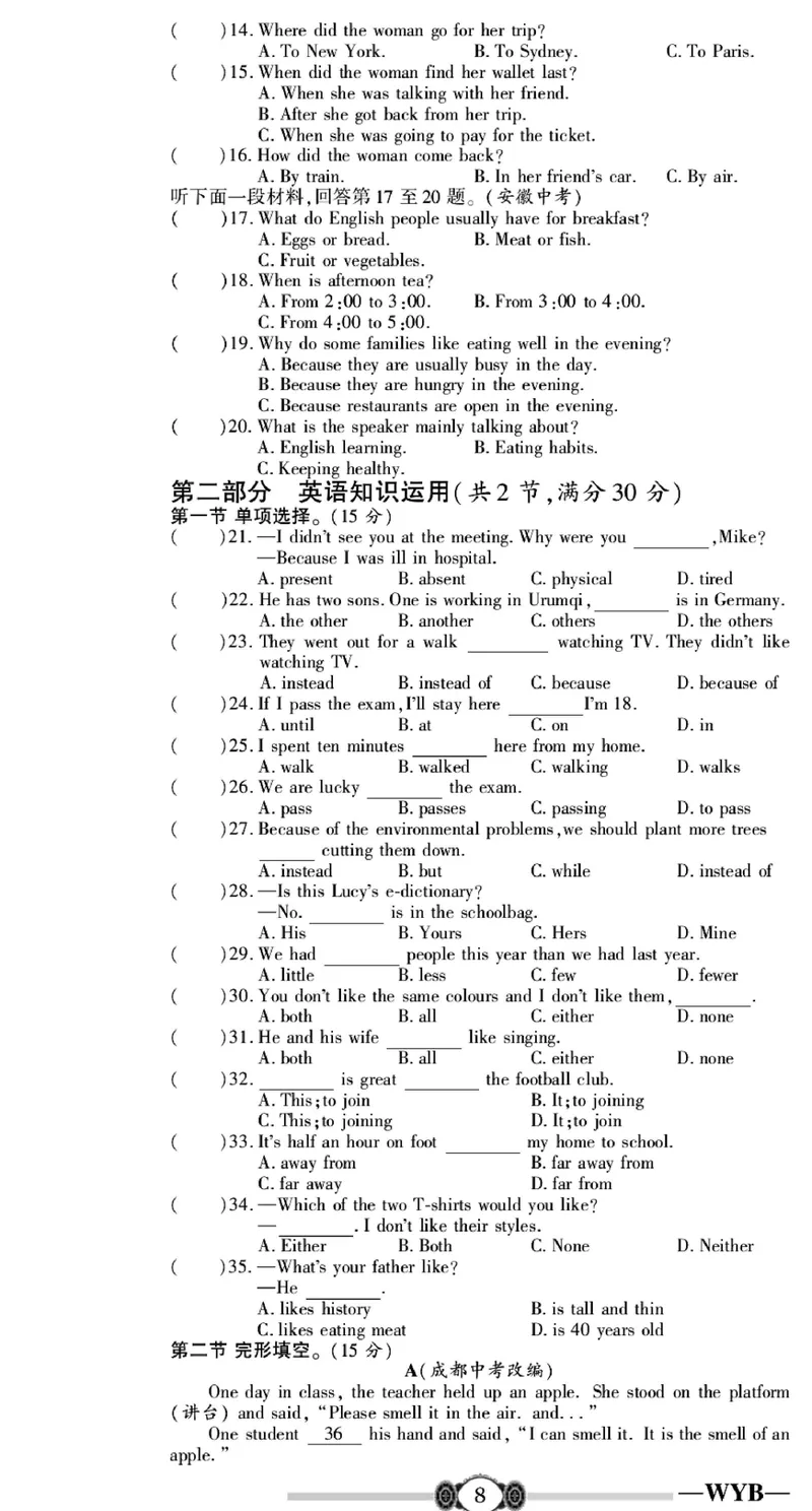《外研版英语九年级下册同步检测卷（金榜名卷）_初中全科目同步习题+精品试卷（7-9年级）_25秋初中英语《同步习题+精品试卷》_初中英语（外研版）试卷_《金榜名卷》》第9页预览