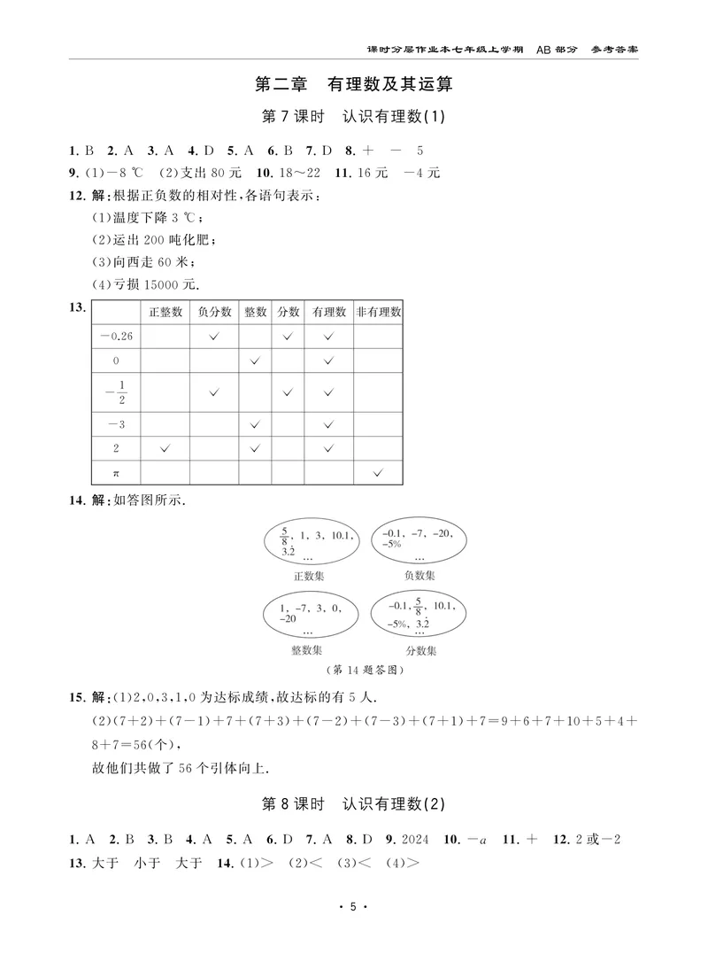 《柚学-课时分层作业本-数学-7上AB部分答案_初中全科目同步习题+精品试卷（7-9年级）_25秋初中数学《同步习题+精品试卷》_初中数学北师大试卷_上册_《课时分层作业本》2025版》第5页预览