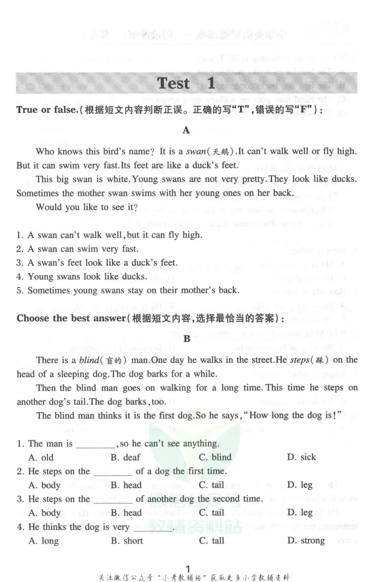 《小学英语星级训练阅读理解三年级英语_小学1-6年级全科全套_2024更新专题_小学英语专题资料_小学英语星级训练阅读理解》第6页预览