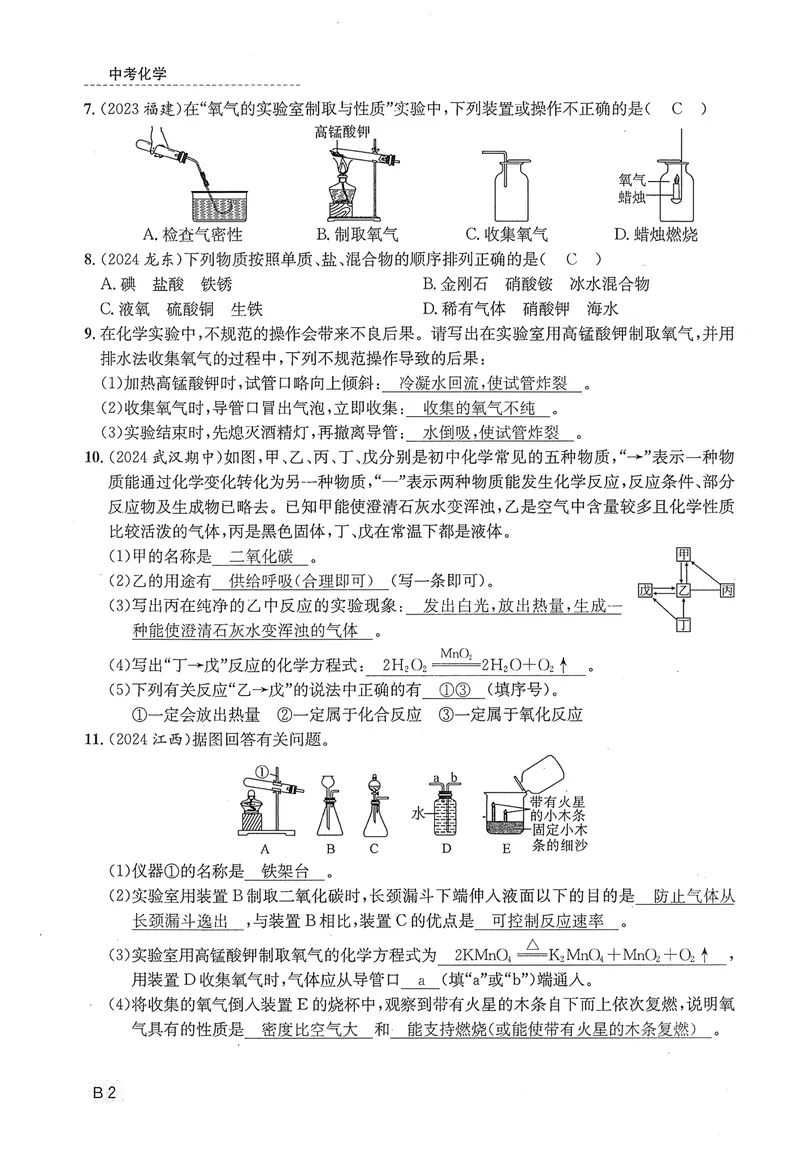 《新动力-一品中考螺旋复习法-化学-B精练本教师用书_初中全科目同步习题+精品试卷（7-9年级）_25秋初中化学《同步习题+精品试卷》_初中化学（人教版）试卷_《一品中考螺旋复习法》25春》第4页预览