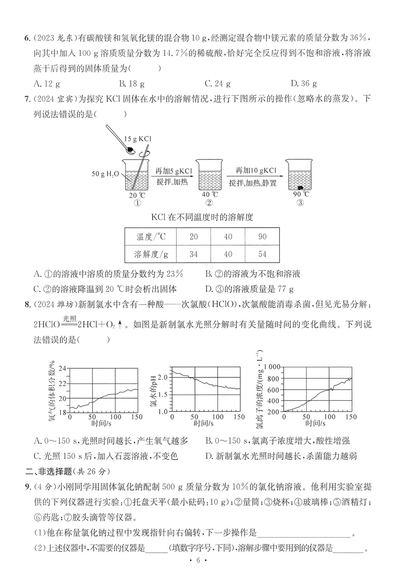 《新动力-一品中考螺旋提升卷-化学_初中全科目同步习题+精品试卷（7-9年级）_25秋初中化学《同步习题+精品试卷》_初中化学（人教版）试卷_《一品中考螺旋复习法》25春》第7页预览