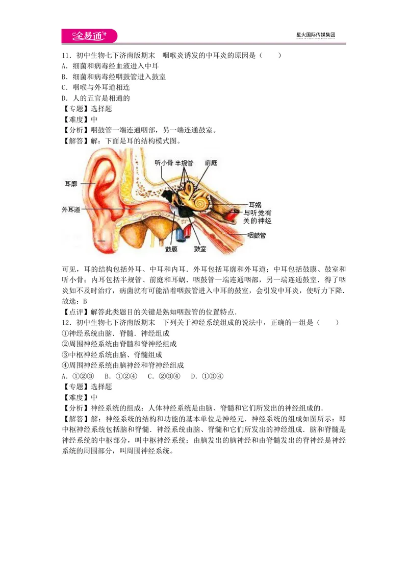 《期末1卷_初中全科目同步习题+精品试卷（7-9年级）_25秋初中生物《同步习题+精品试卷》_初中生物试卷（济南版）_同步试题资源包（7B）_生物七下济南版期中期末试题》第6页预览
