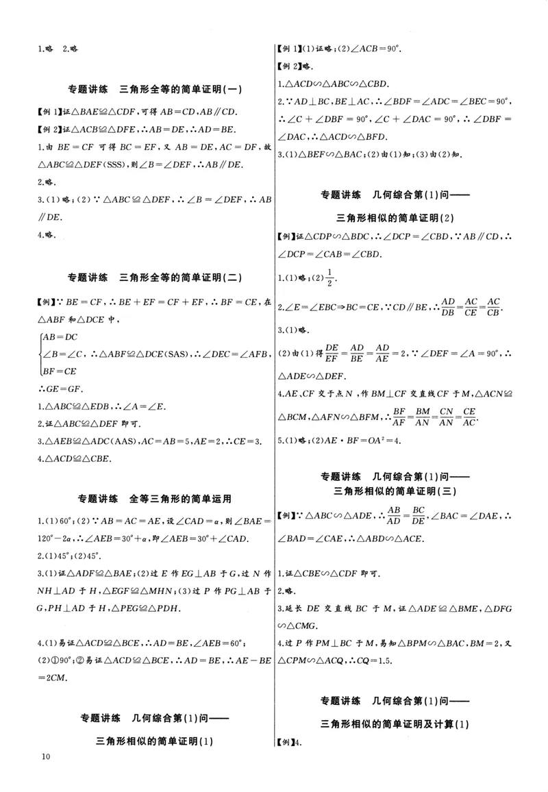 《思维新观察-中考数学-考点专题复习参考答案_初中全科目同步习题+精品试卷（7-9年级）_25秋初中数学《同步习题+精品试卷》_初中数学人教版试卷_初中数学人教版7-9年级上册》第10页预览