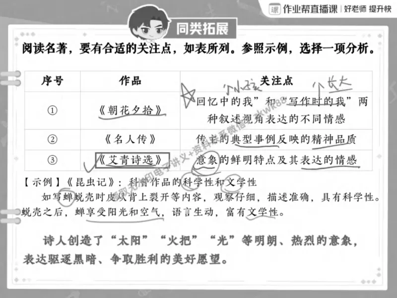 《07.课堂笔记主讲课中笔记_2025初三网课_25初三语文_1.2.2024秋上.A+班初三语文培训班（刘璐）_春季下-春季班A+_课堂笔记》第9页预览