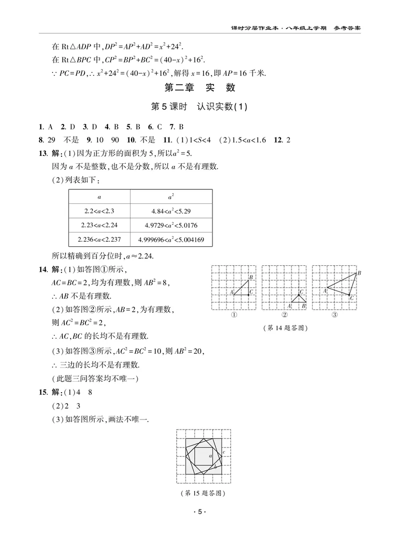 《柚学-课时分层作业本-数学-8上AB部分答案_初中全科目同步习题+精品试卷（7-9年级）_25秋初中数学《同步习题+精品试卷》_初中数学北师大试卷_上册_《课时分层作业本》2025版》第5页预览