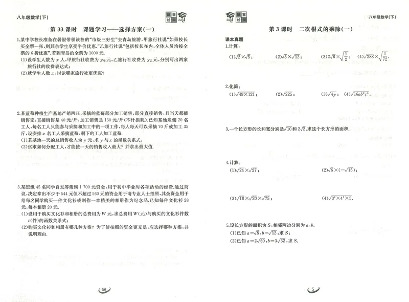 《新观察思维随堂检测数学8年级下-34_初中全科目同步习题+精品试卷（7-9年级）_25秋初中数学《同步习题+精品试卷》_初中数学人教版试卷_初中数学人教版7-9年级下册_《思维新观察》25春》第9页预览