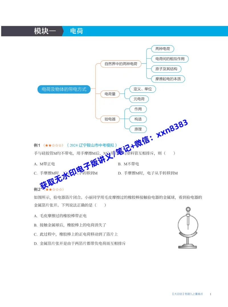 《15.大总结电学重难点(S)_2025初三网课_25初三物理_25初三李海涛物理（作业帮）_暑期班S班_课堂笔记》第1页预览