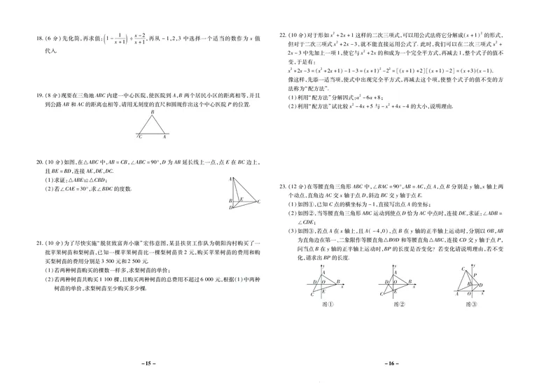 《期末两手抓八年级上册数学人教版_初中全科目同步习题+精品试卷（7-9年级）_25秋初中数学《同步习题+精品试卷》_初中数学人教版试卷_初中数学人教版7-9年级上册_《期末两手抓》》第9页预览