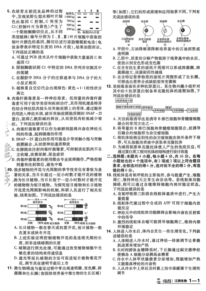 《45套卷A4_2027金考卷45套_2027《天星教育•金考卷优秀模拟试卷汇编45套》(高考)(地区版)_2027《天星教育•金考卷优秀模拟试卷汇编45套》(高考)(物化生)(江西专用)》第6页预览