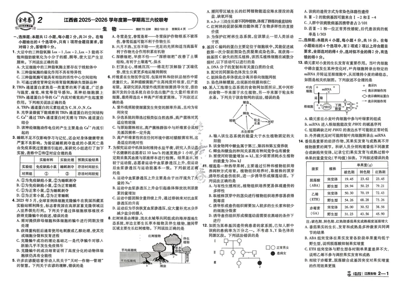 《45套卷A3_2027金考卷45套_2027《天星教育•金考卷优秀模拟试卷汇编45套》(高考)(地区版)_2027《天星教育•金考卷优秀模拟试卷汇编45套》(高考)(物化生)(江西专用)》第5页预览