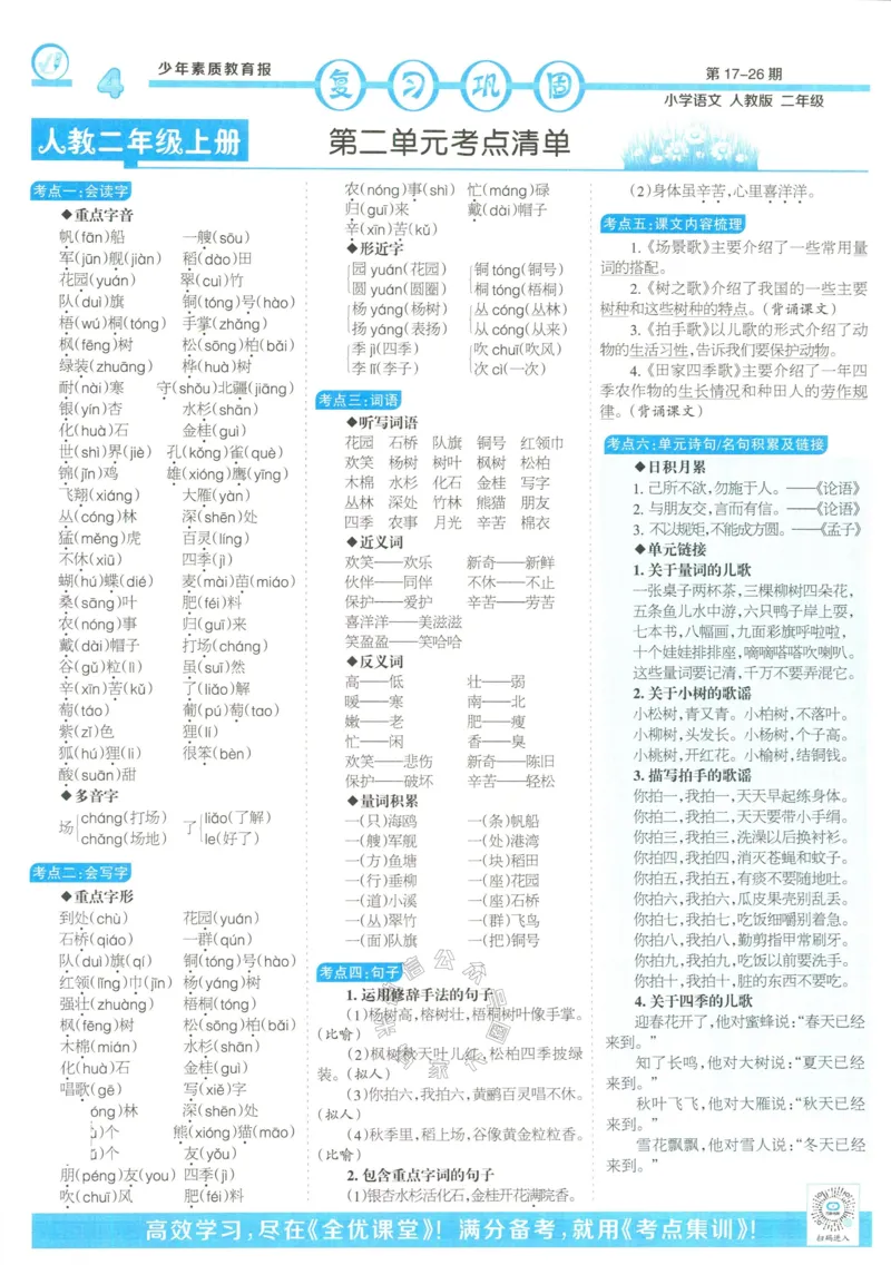 《058.24春语文少年素质教育报寒假巩固与先修二年级（有答案）公众号：米妈家长圈_小学1-6年级全科全套_1-6年级全科下册_二年级_其他补充资料_语文资料》第4页预览