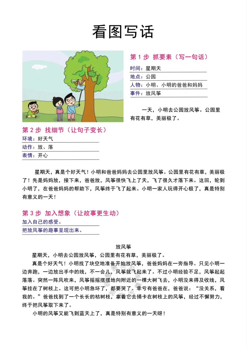 《058.一年级看图写话专项练习（有范文）_小学1-6年级全科全套_1-6年级全科下册_一年级_其他补充资料_语文资料》第3页预览