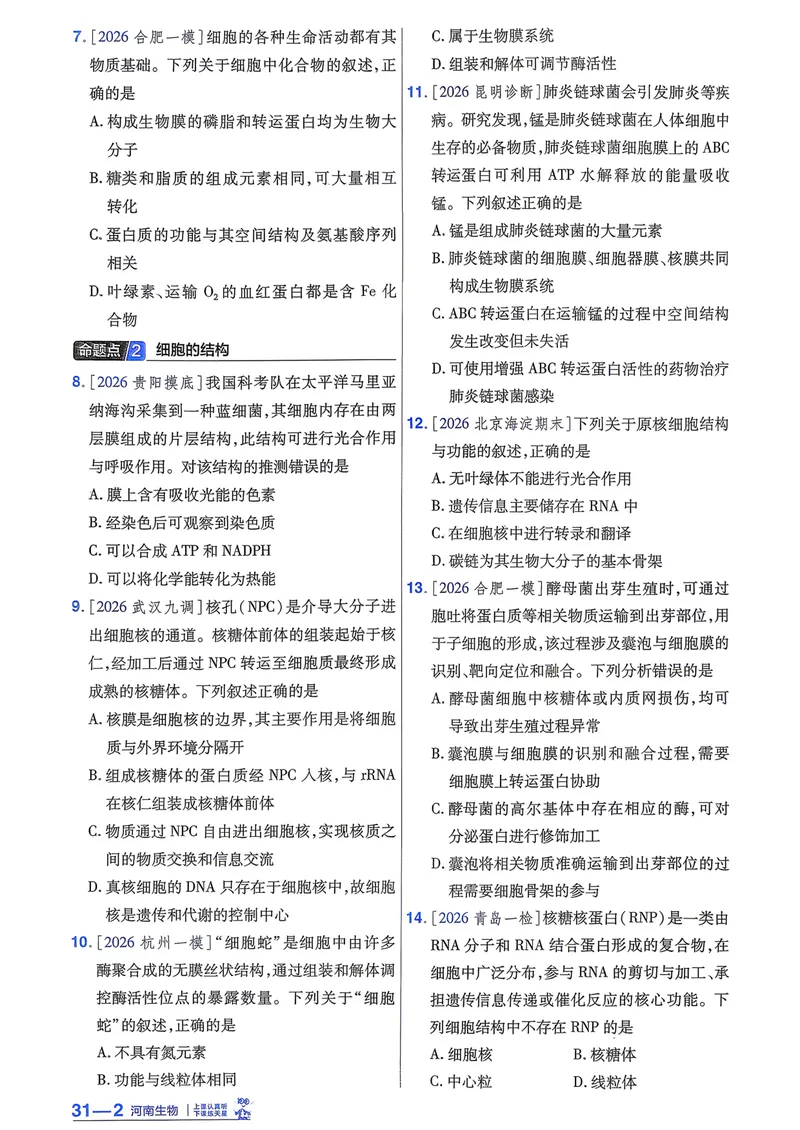 《强化小卷_2027金考卷45套_2027《天星教育•金考卷优秀模拟试卷汇编45套》(高考)(地区版)_2027《天星教育•金考卷优秀模拟试卷汇编45套》(高考)(物化生)(河南专用)_907》第4页预览
