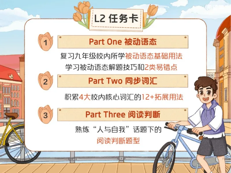 《L2爱豆笔记_2025初三网课_25初三英语_初三英语培训班（秋上·全国版·A+）（希望学）_2.校内精讲语法（被动语态）+词汇+篇章类阅读（阅读判断）》第2页预览